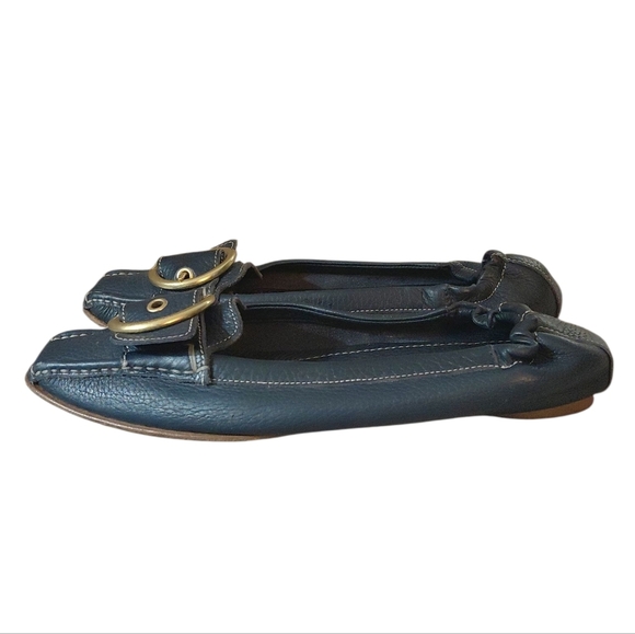 Coach Nellie Dark Blue Leather Flats Driving Shoe Loafers Size 7.5 B - Picture 6 of 11